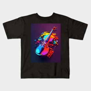 Multicolored Violin Kids T-Shirt